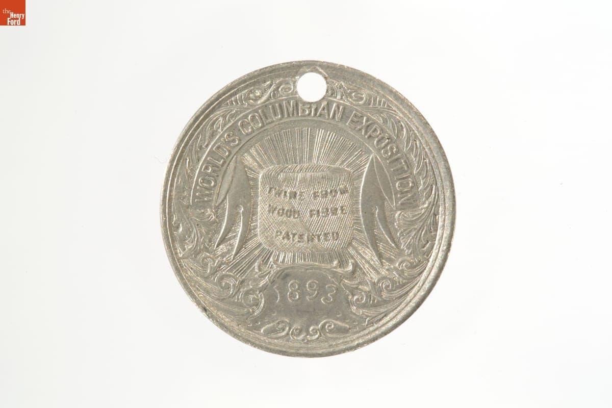 William Deering & Co. Wood-Fibre Twine Souvenir Medal from Columbian Exposition, 1893