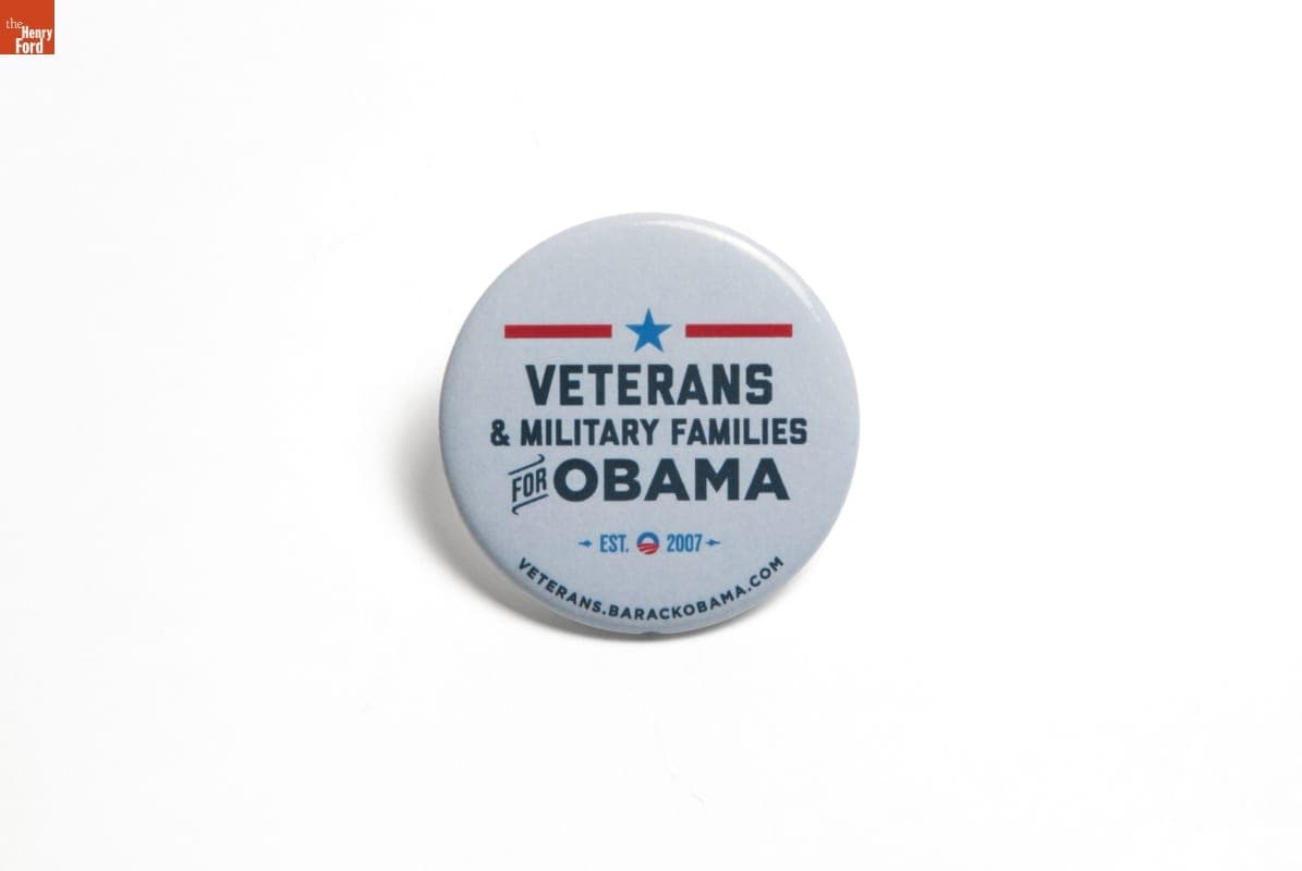 Veterans & Military Families for Obama Button, 2012