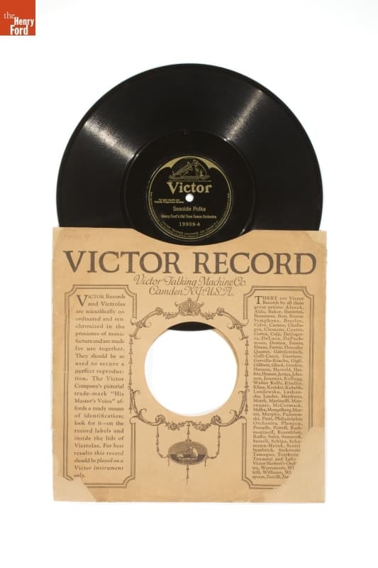 Victor Talking Machine Record, "Seaside Polka" and "Heel and Toe Polka," by Henry Ford's Old Time Dance Orchestra, 1925