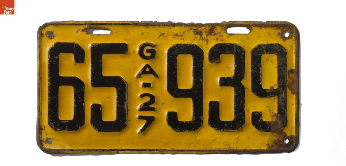 Georgia License Plate, 1927