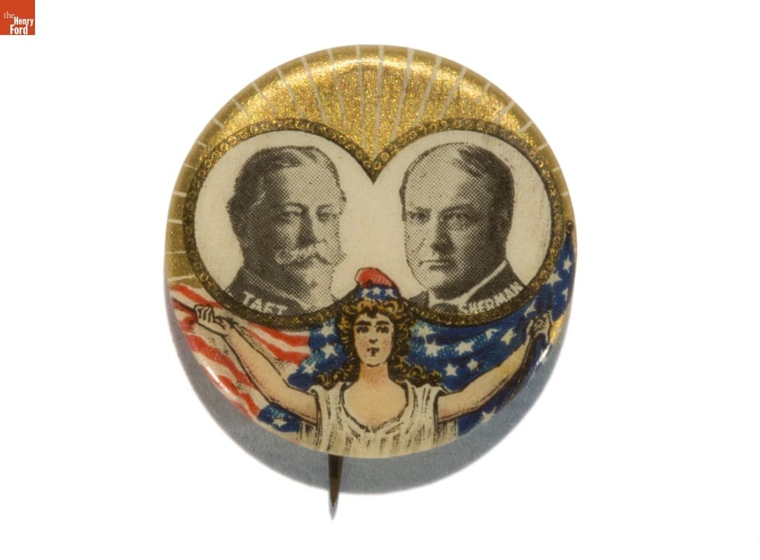 Taft-Sherman Campaign Button, 1908-1912