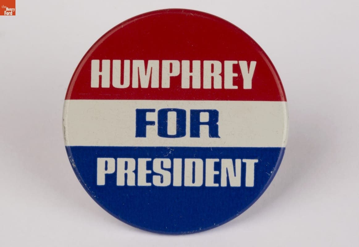 Hubert Humphrey Campaign Button, 1968