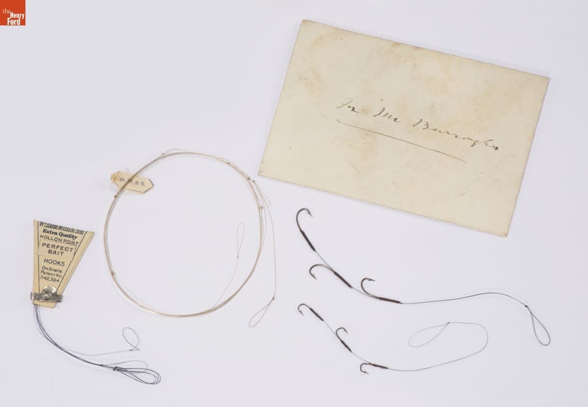 Fishhooks and Line Used by John Burroughs, circa 1895