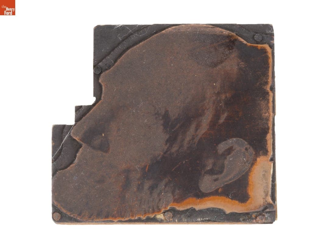 Printing Block, Death Mask of Abraham Lincoln, 1865-1940