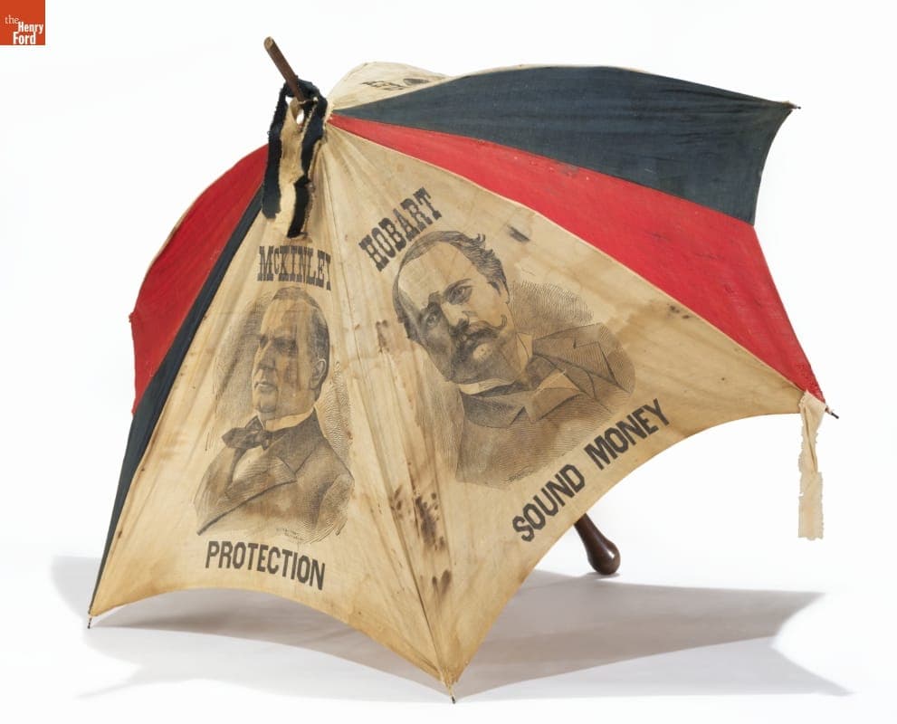 McKinley and Hobart Campaign Umbrella, 1896