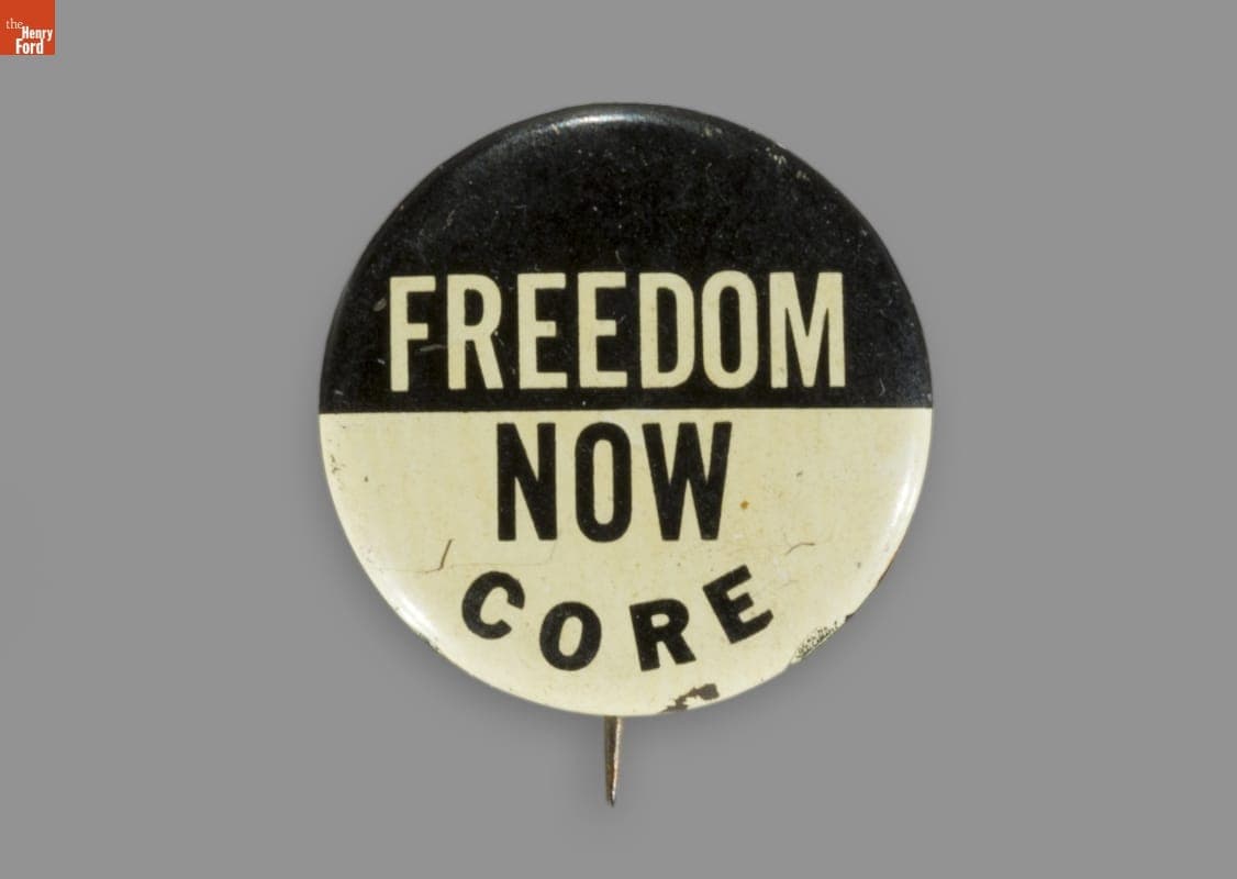 Button, "Freedom Now Core," circa 1960
