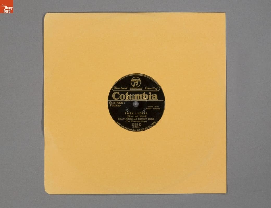 Columbia Phonograph Record, "Poor Lizzie" and "I Love to Catch Brass Rings on a Merry-Go-Round," 1928