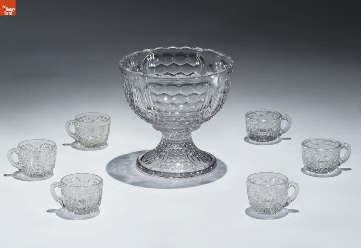Federal Glass Company "Tulip and Honeycomb" Toy Punch Set, circa 1914