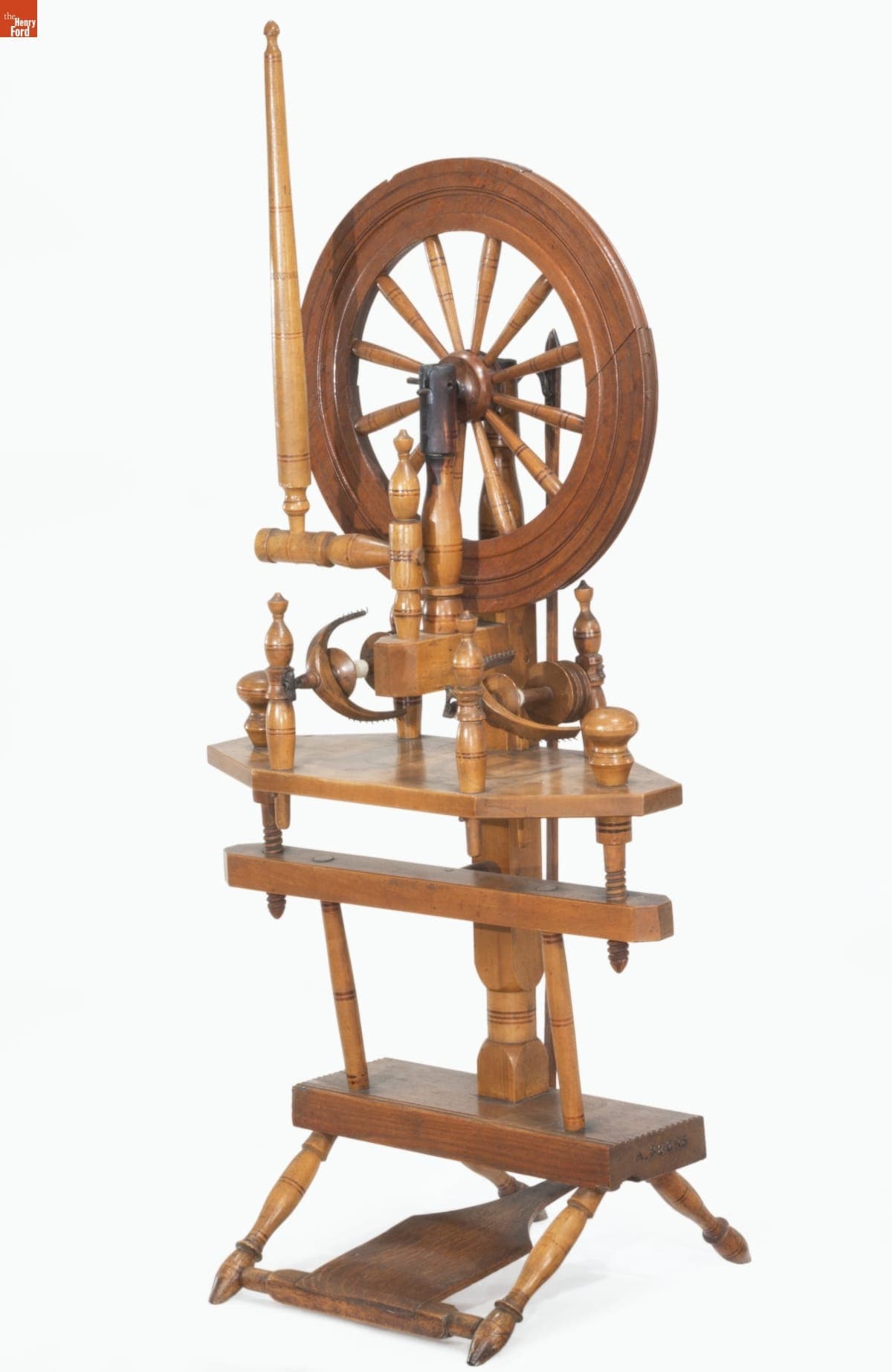 Flax Wheel, Made by Andrew Beers, 1825-1850
