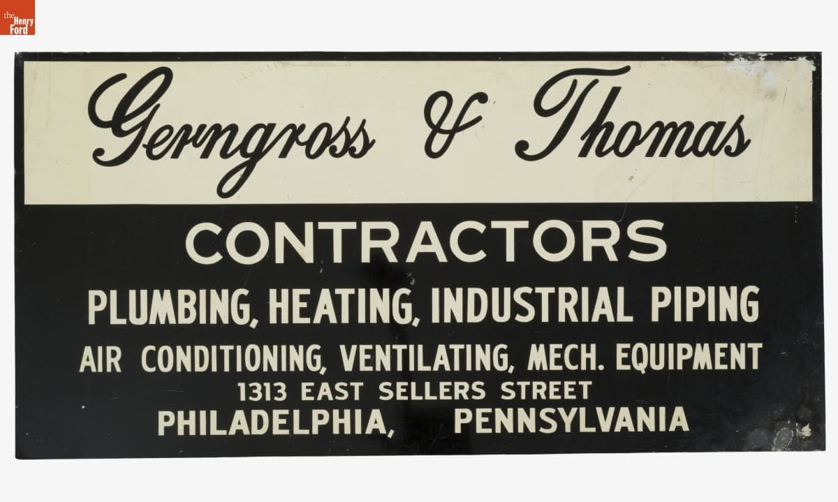 Gerngross & Thomas Contractors Sign, 1935-1955