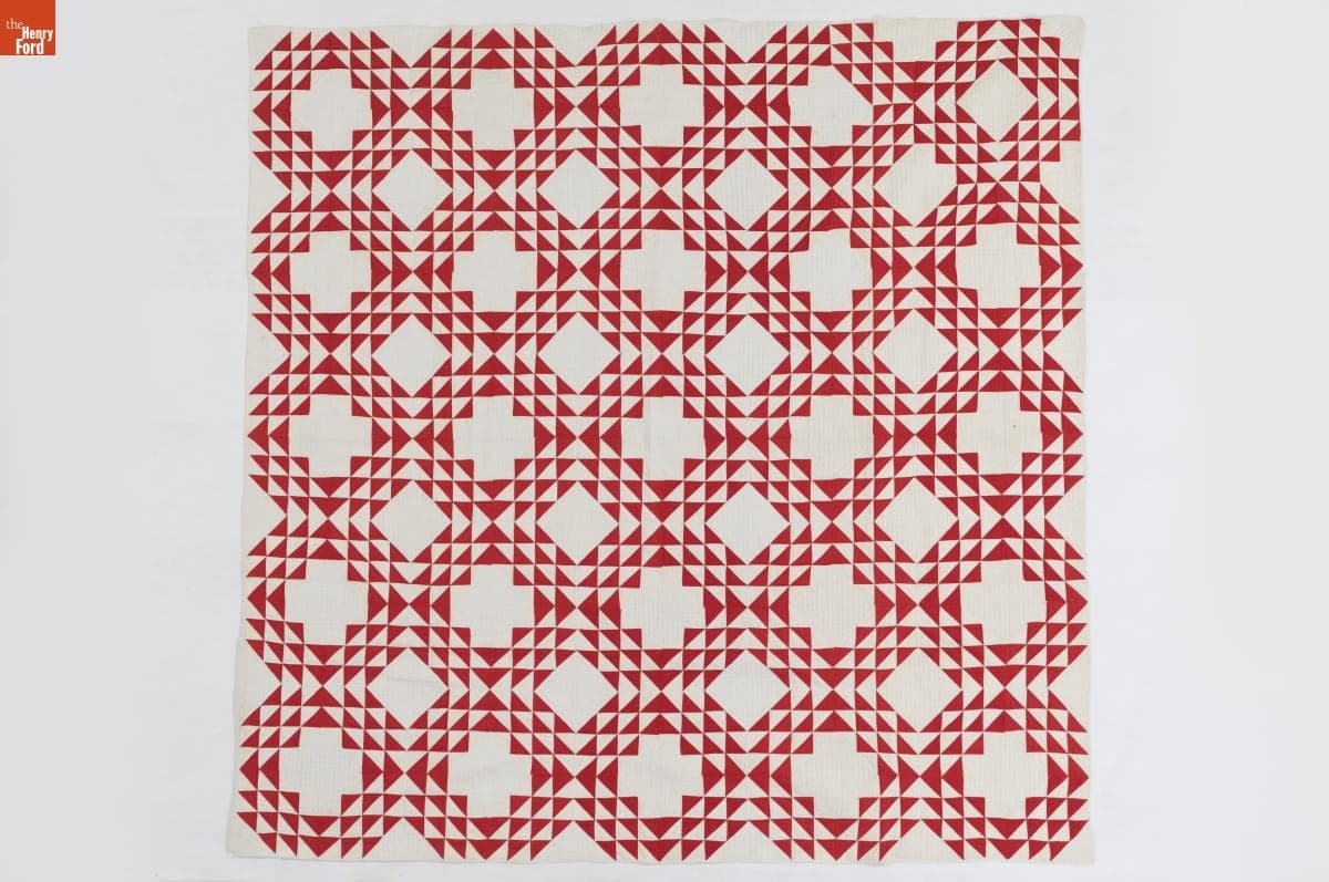 Ocean Waves Quilt, Made by Mary Elizabeth Proudfit, circa 1890