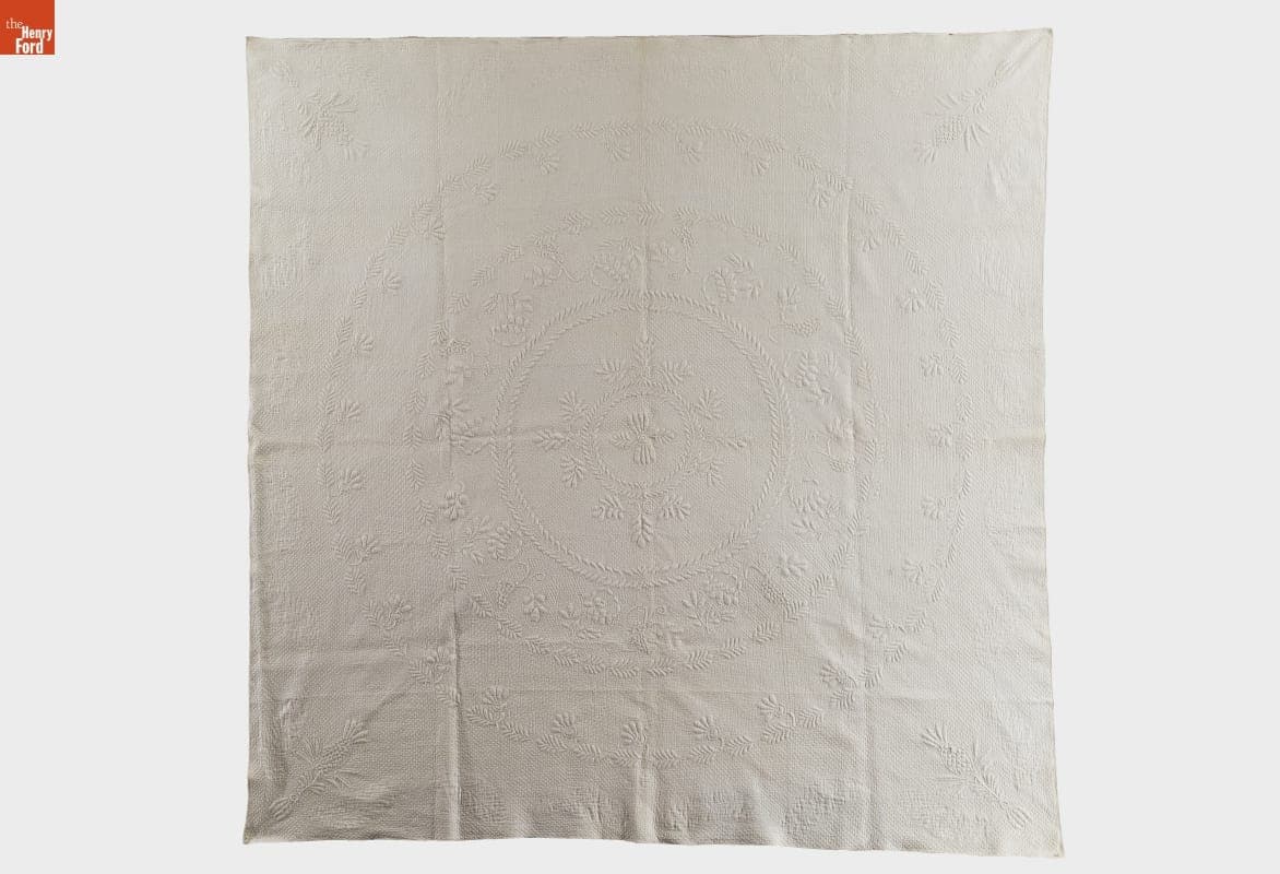 Wholecloth Quilt, Made by Delia Williams Proudfit, circa 1840