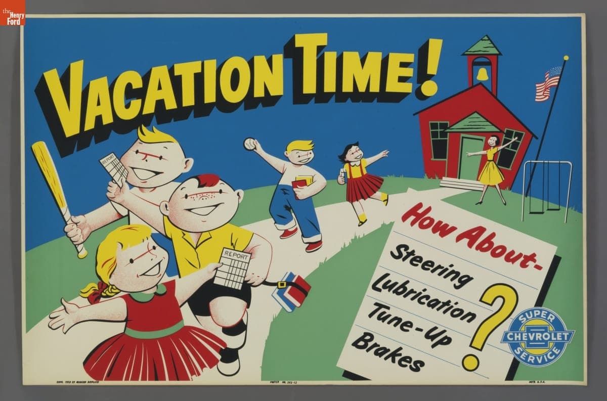 Super Chevrolet Service Poster, "Vacation Time!," 1958