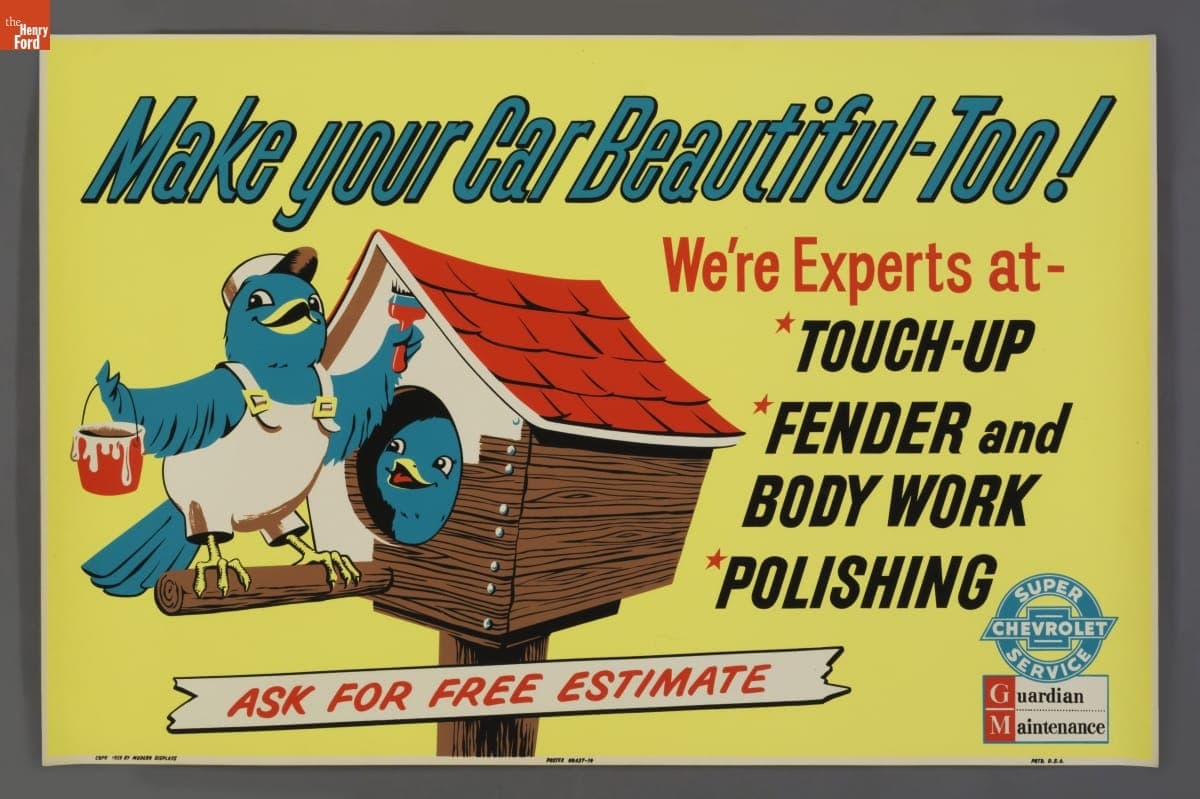 Super Chevrolet Service Poster, "Make Your Car Beautiful Too!," 1959