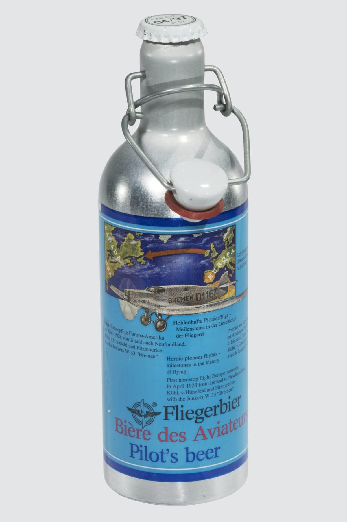 Bottle of "Pilot's Beer," Commemorating the Transatlantic Flight of the Airplane "Bremen"