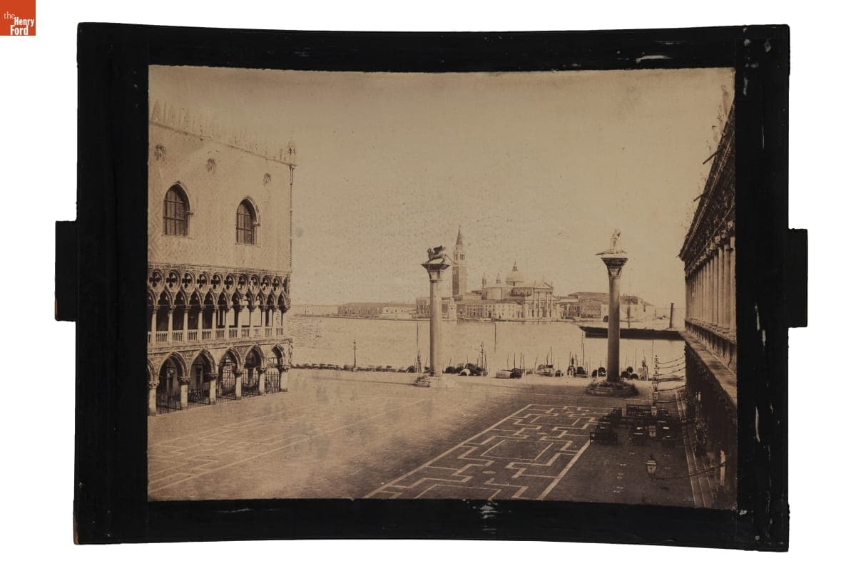 Megalethoscope Slide, "The Little Square of St. George's Church"