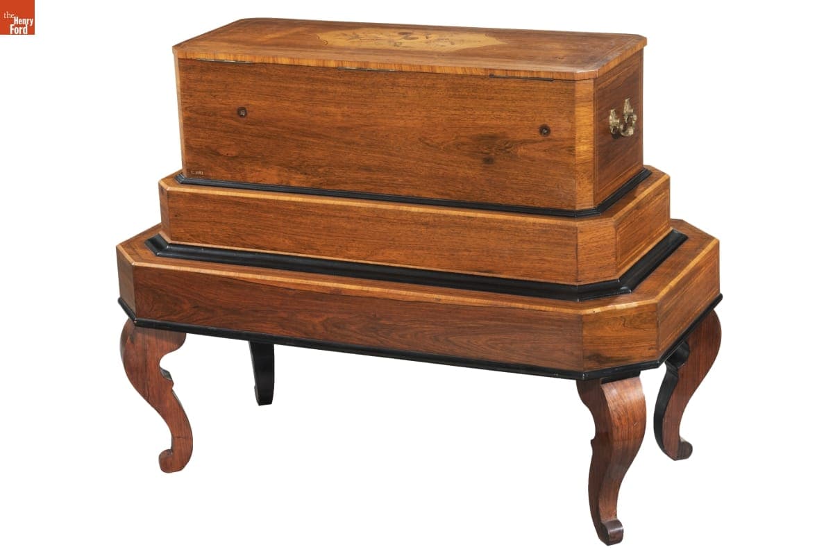 Cylinder Music Box with Table, circa 1880