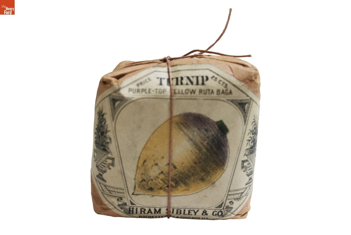 Hiram Sibley & Co. "Turnip Purple-Top Yellow Ruta Baga" Seed Packet, Used in the C.W. Barnes Store, 1882-1888