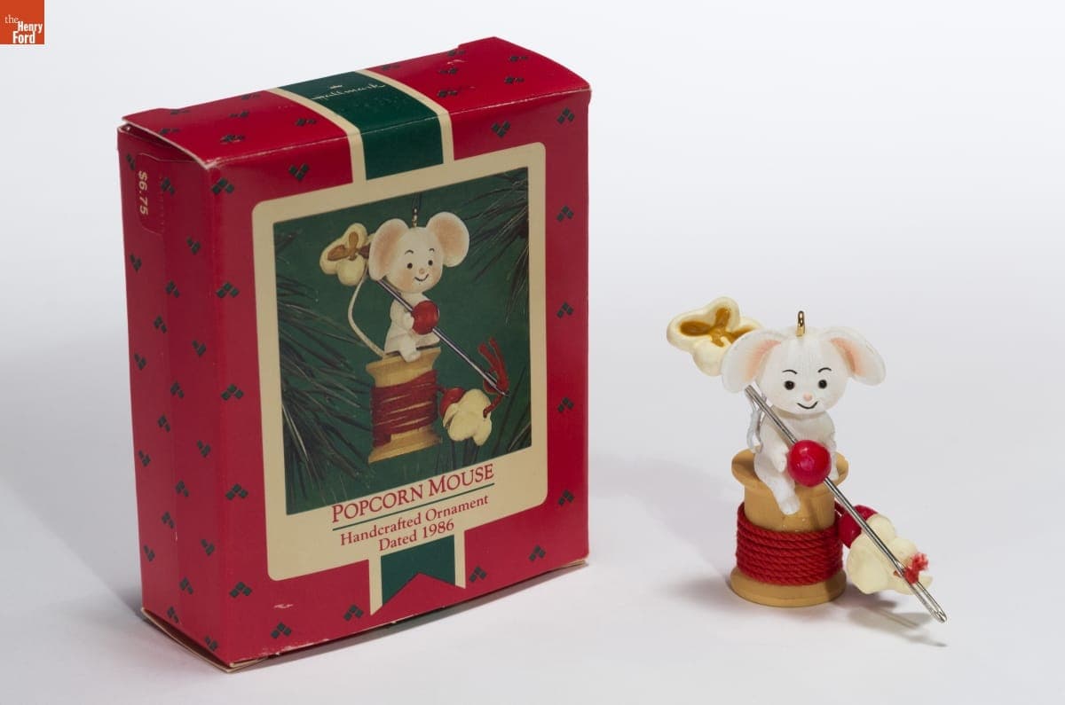 Hallmark "Popcorn Mouse" Christmas Ornament, 1986