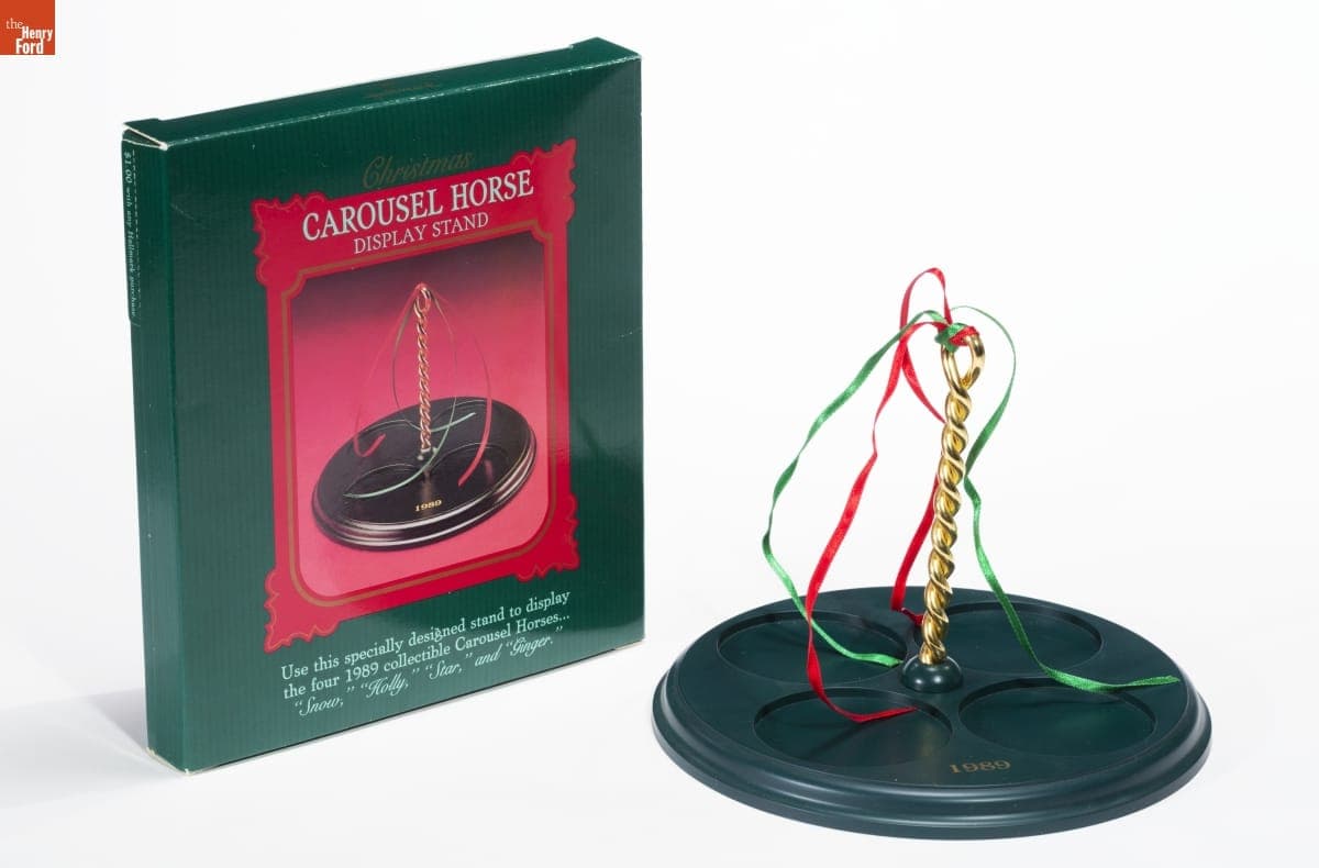 Hallmark "Christmas Carousel Horse Collection" Christmas Ornament Display Stand, 1989