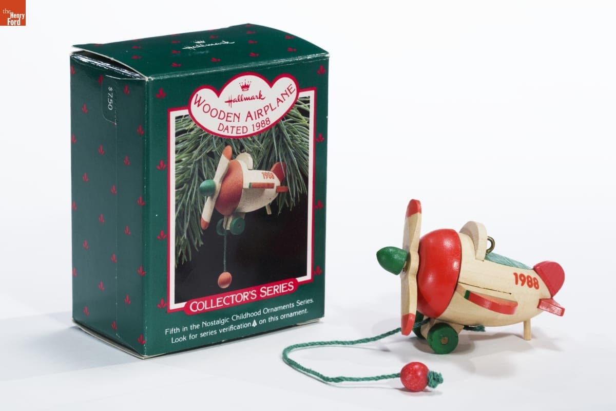 Hallmark "Nostalgic Childhood Ornaments Series: Wooden Airplane" Christmas Ornament, 1988