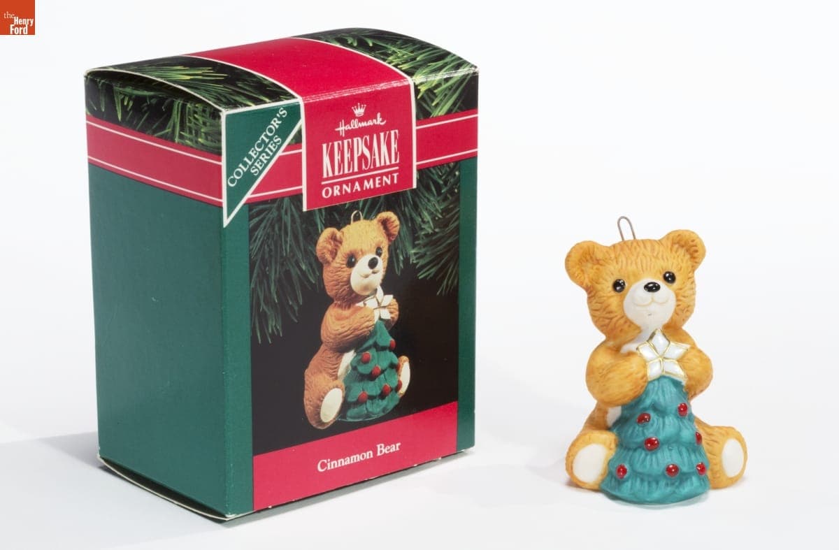 Hallmark "Porcelain Bear Series: Cinnamon Bear" Christmas Ornament, 1990