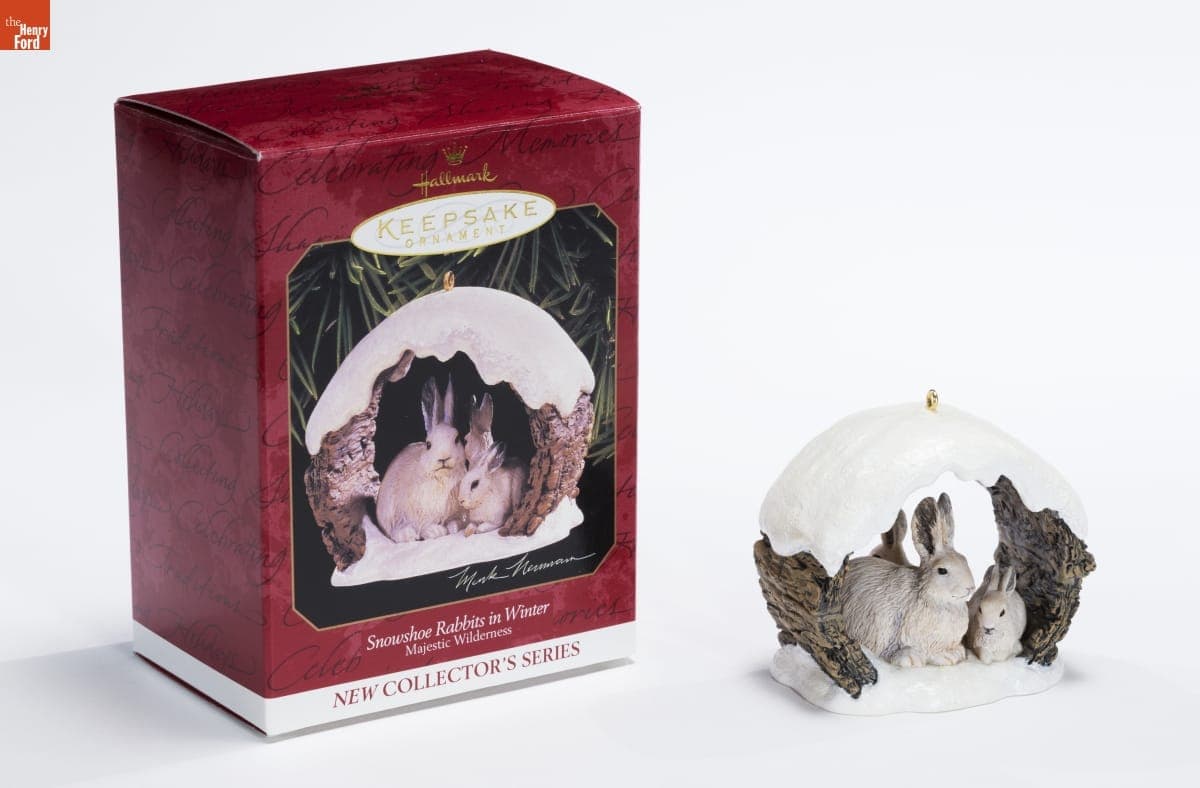 Hallmark "Majestic Wilderness Series: Snowshoe Rabbits in Winter" Christmas Ornament, 1997