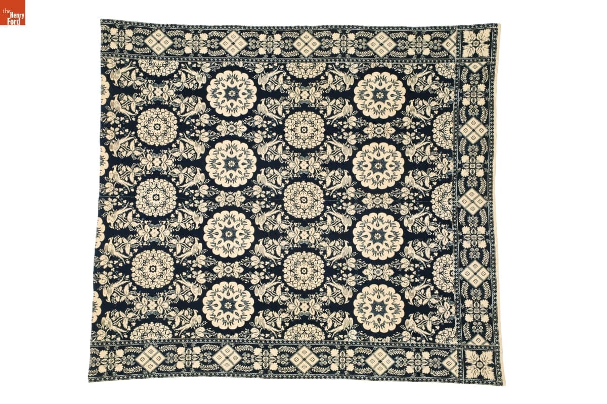 Coverlet Attributed to Auburn Prison Weaving Shop, 1830-1840
