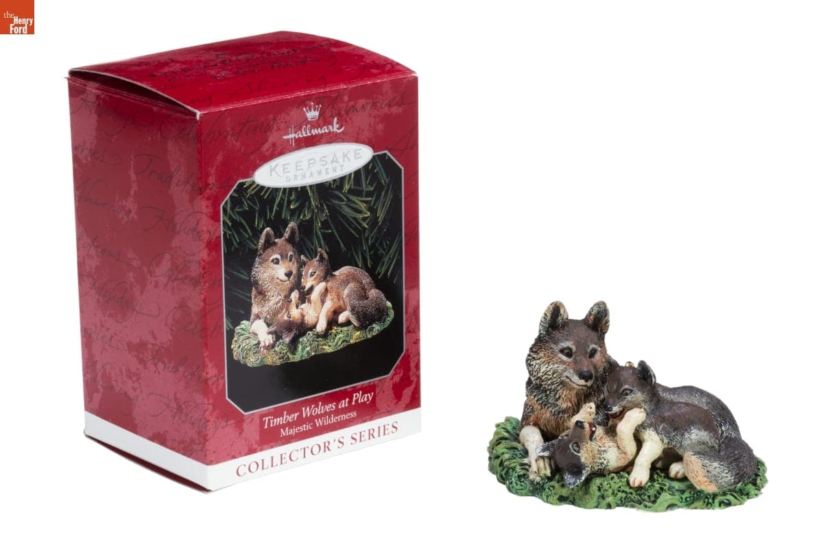 Hallmark "Majestic Wilderness Series: Timber Wolves at Play" Christmas Ornament, 1998