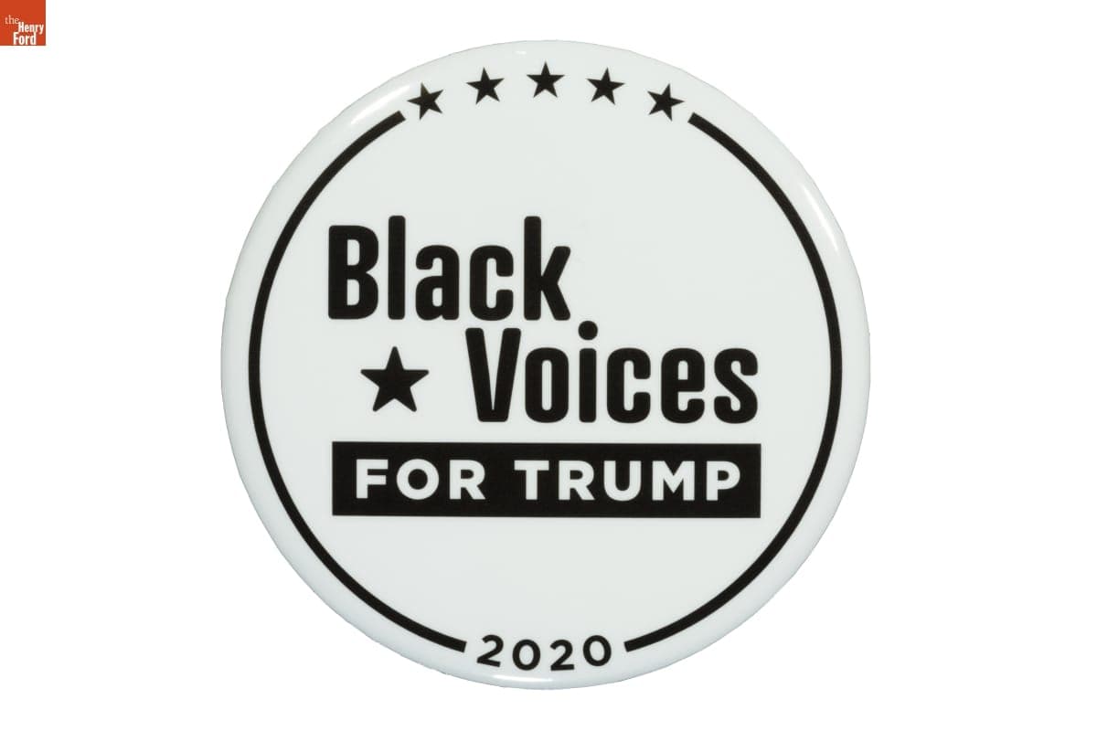 "Black Voices for Trump" Campaign Button, 2020