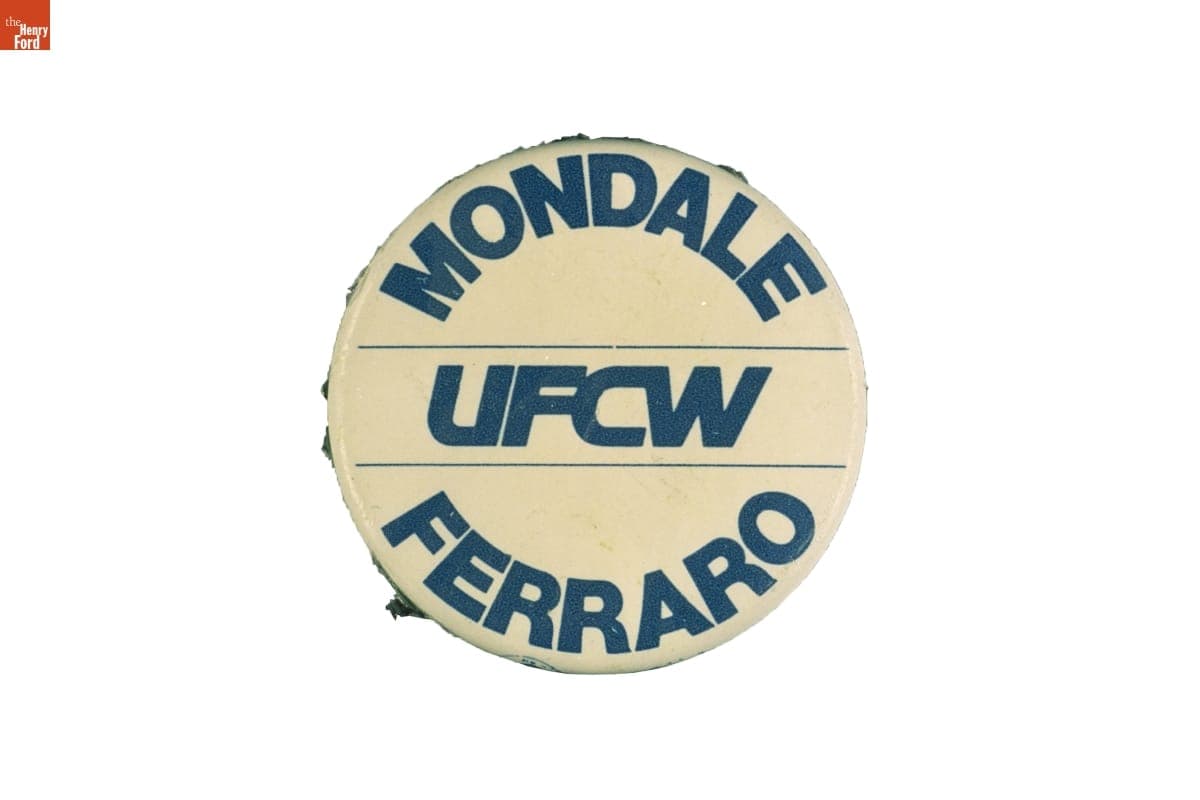 Mondale Ferraro UFCW Button, 1984