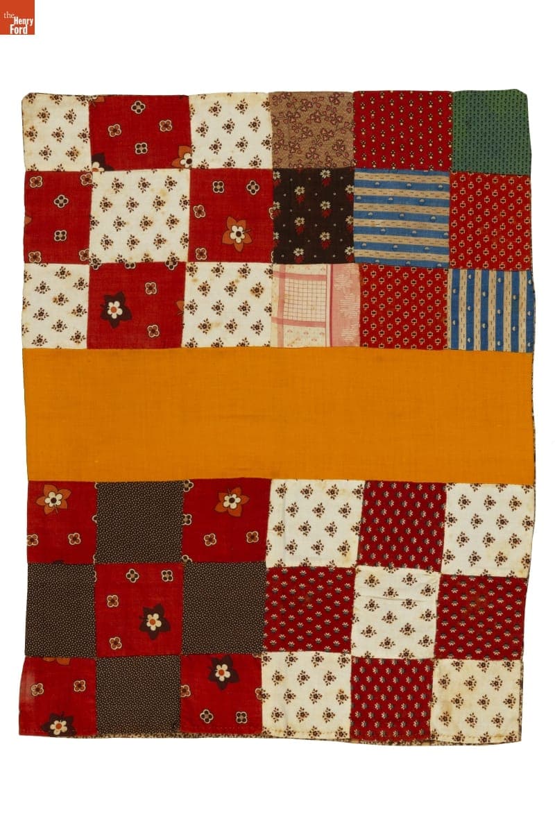 Nine-Patch Pillowcase, circa 1860