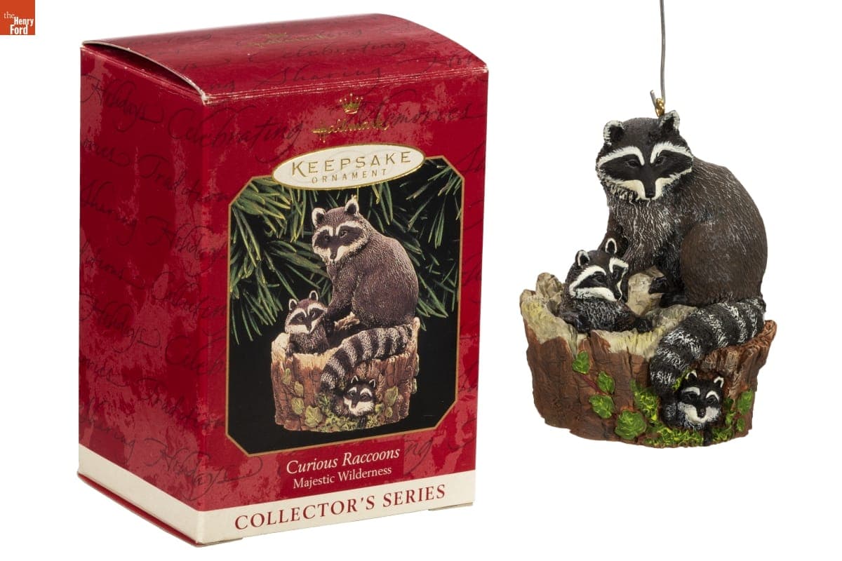 Hallmark "Majestic Wilderness Series: Curious Raccoons" Christmas Ornament, 1999