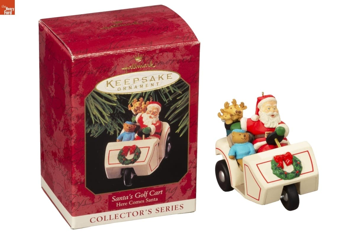 Hallmark "Here Comes Santa Series: Santa's Golf Cart" Christmas Ornament, 1999