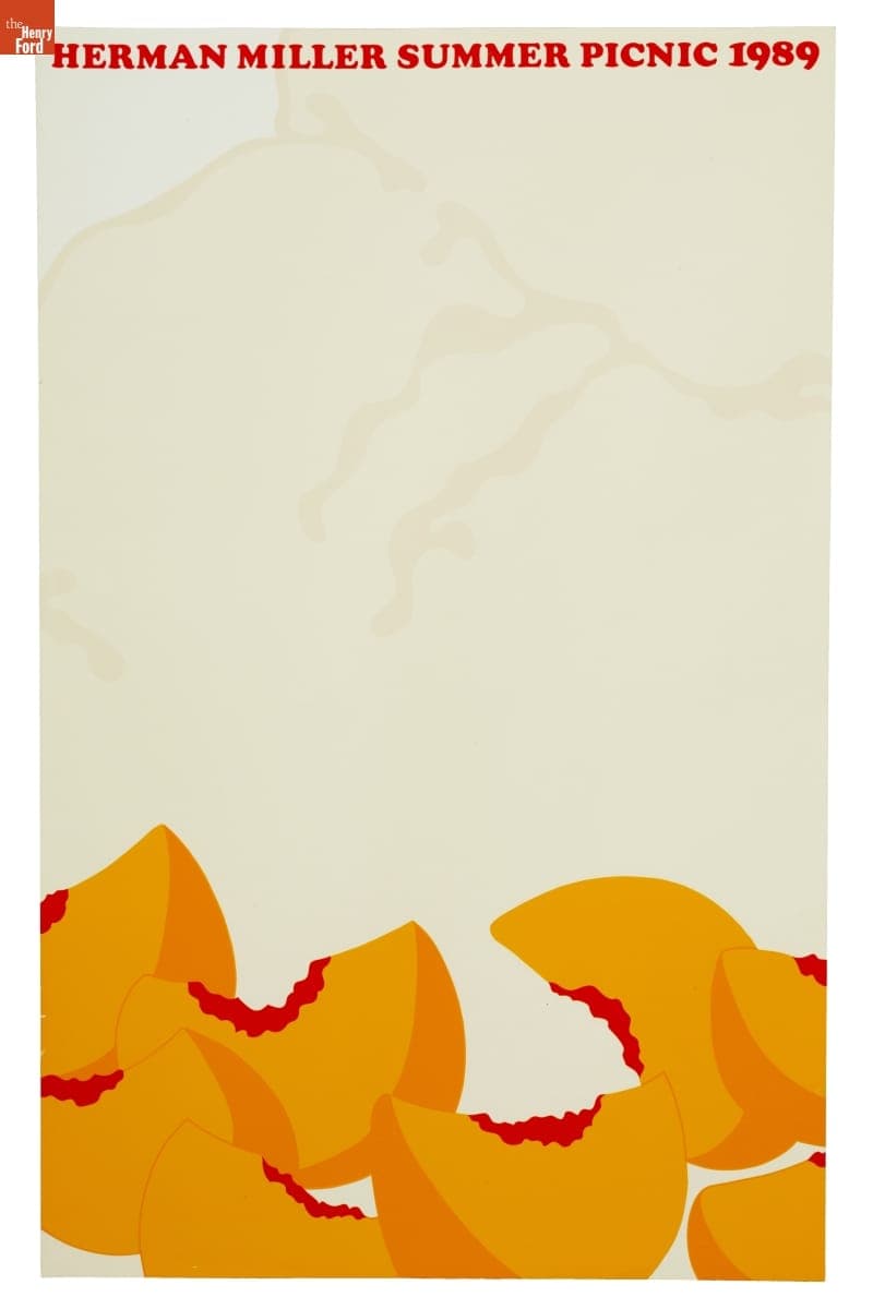 Herman Miller Summer Picnic Poster, "Peach Sundae," 1989