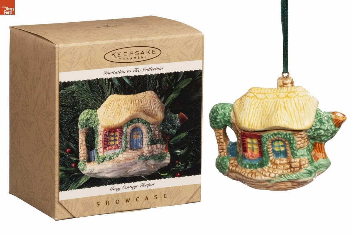 Hallmark "Invitation to Tea Collection: Cozy Cottage Teapot" Christmas Ornament, 1995