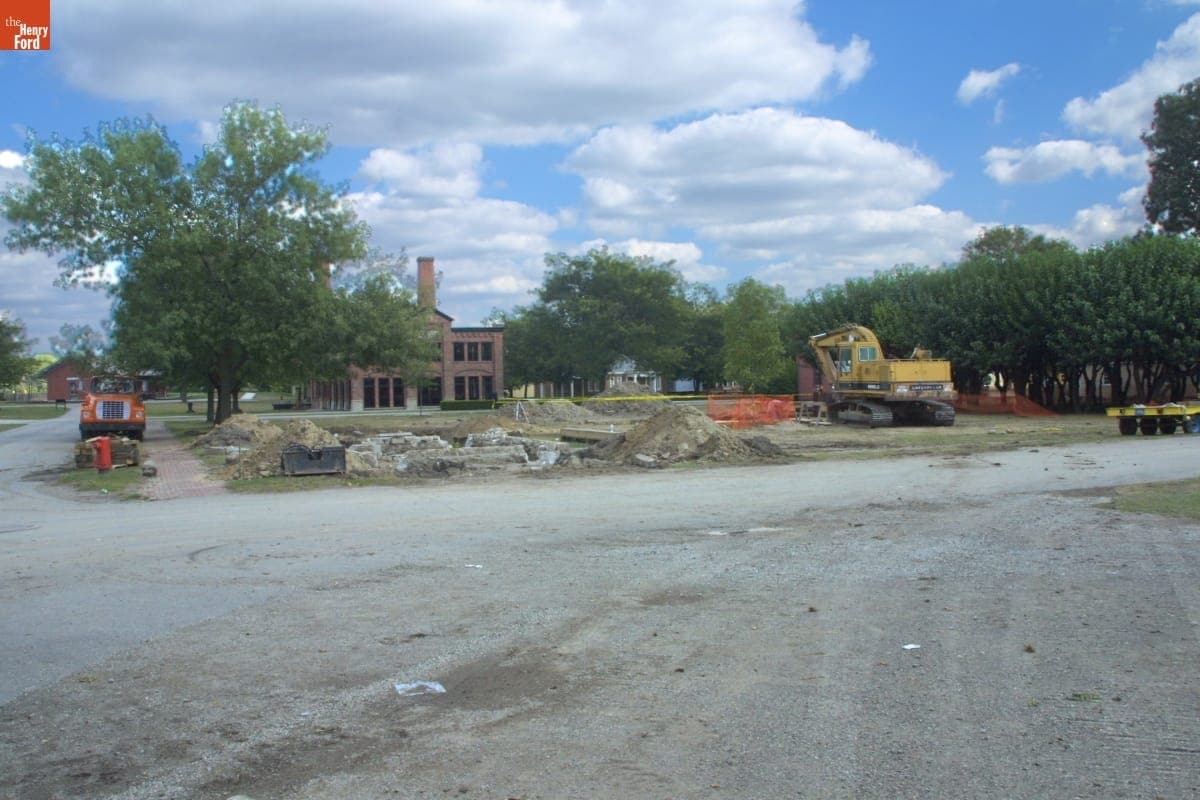 Richart Wagon Shop Former Site after Its Relocation during the Greenfield Village Restoration Project, September 2002