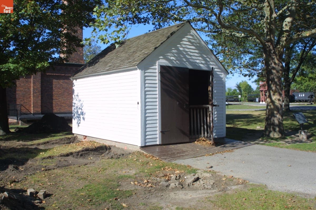 Hearse Shed before Relocation during the Greenfield Village Restoration Project, September 2002