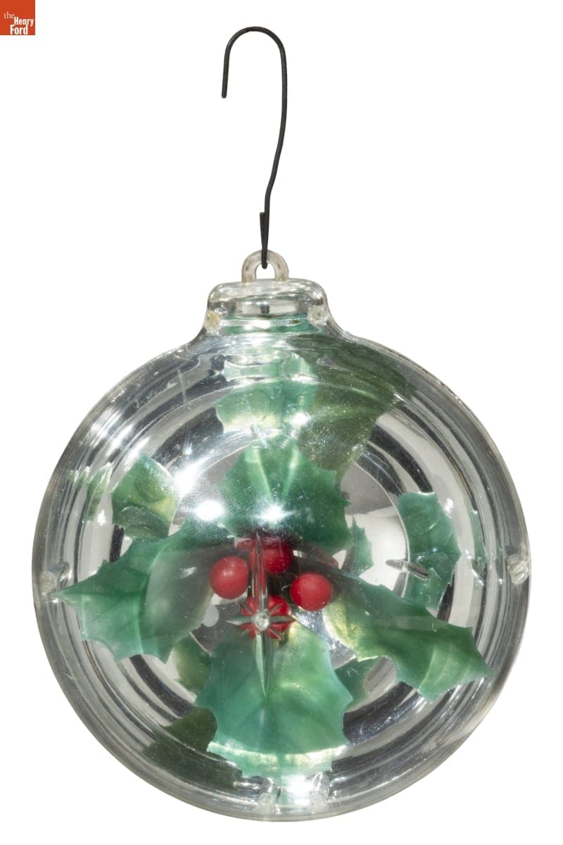 JewelBrite Holly Christmas Tree Ornament, 1967-1969