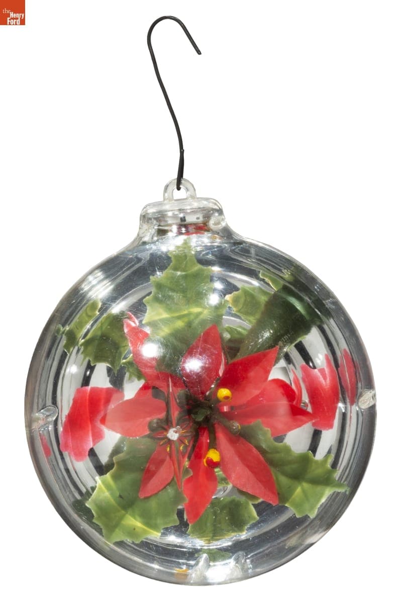 JewelBrite Poinsettia Christmas Tree Ornament, 1967-1969