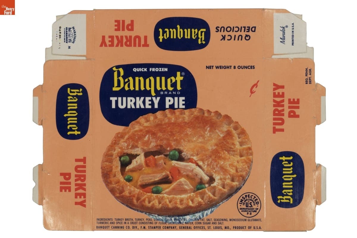 Banquet Turkey Pie Packaging, 1960-1965