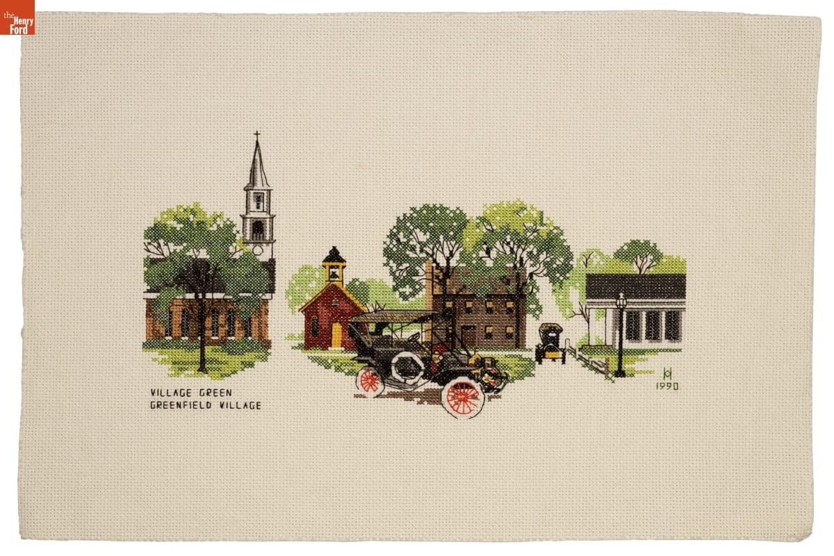 Greenfield Village Green Cross Stitch, 1990