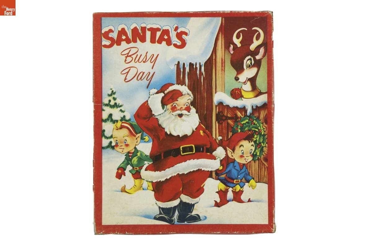 Children's Pop-Up Book, "Santa's Busy Day," 1953