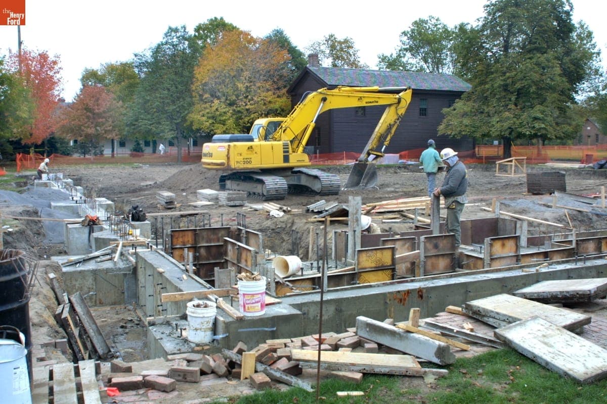 Lodge at Christie & Main Construction Site, Greenfield Village Restoration Project, October 2002