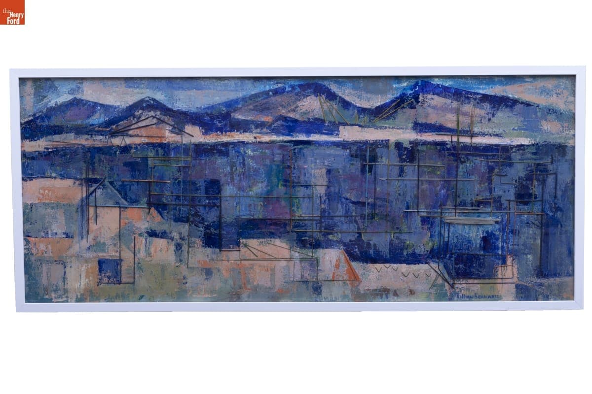 Untitled Painting of a Landscape by Lillian F. Schwartz, circa 1950