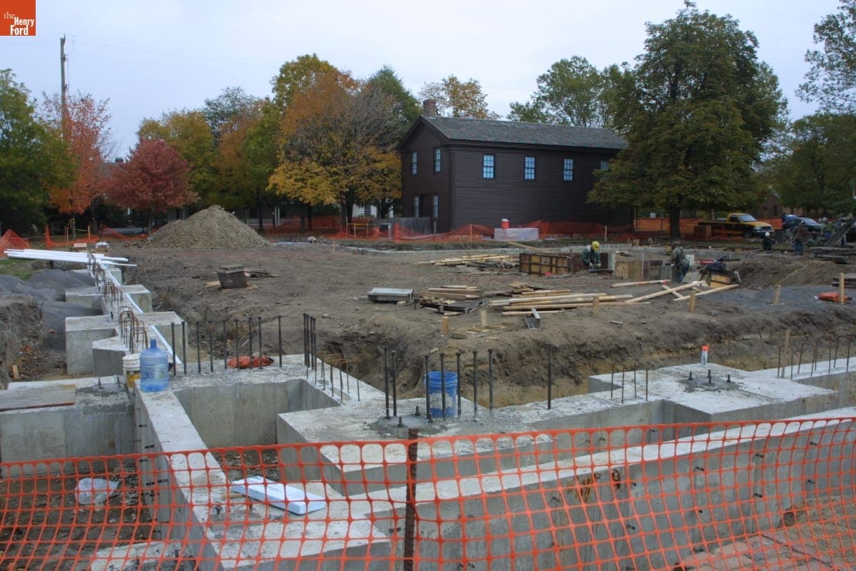 Lodge at Christie & Main Construction Site during the Greenfield Village Restoration Project, October 2002