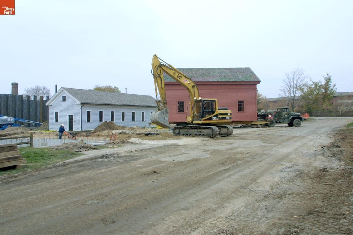 Gunsolly Carding Mill Being Relocated during the Greenfield Village Restoration Project, November 2002
