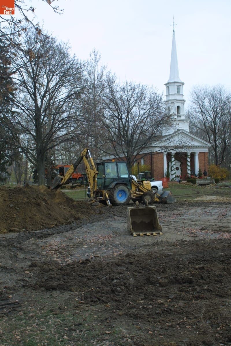 Martha-Mary Chapel during the Greenfield Village Restoration Project, November 2002