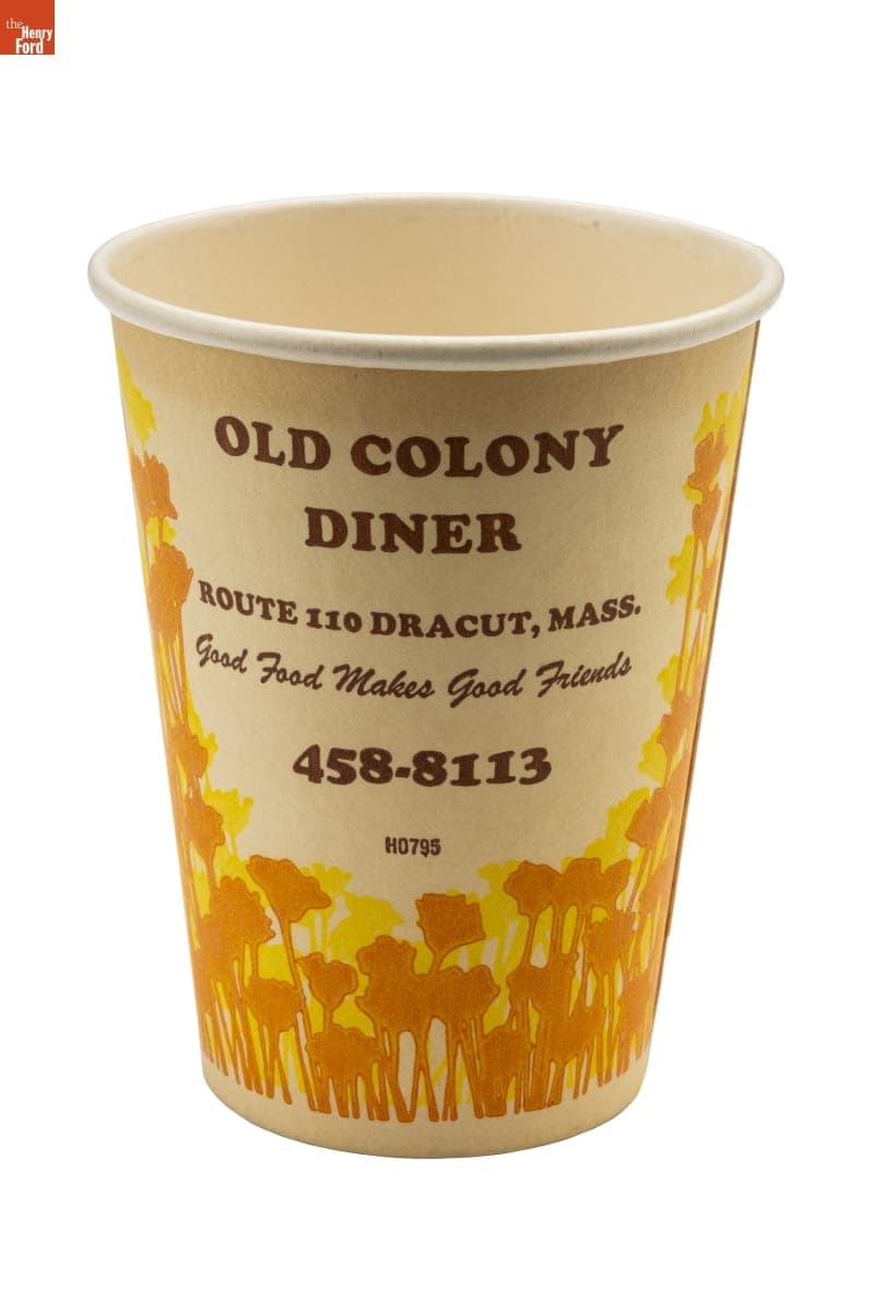 Old Colony Diner Paper Cup, Dracut, Massachusetts, 1975-1986