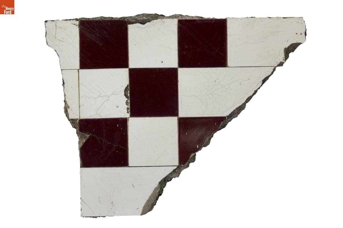 Wall Tile Fragment from a Worcester Lunch Car in North Kingstown, Rhode Island, 1920-1939